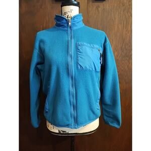 Patagonia Vintage Fleece Womens Small Turquoise Teal Blue Full Zip Jacket USA